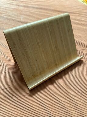 Bamboo Tablet & Cookbook Stand - Natural Wood